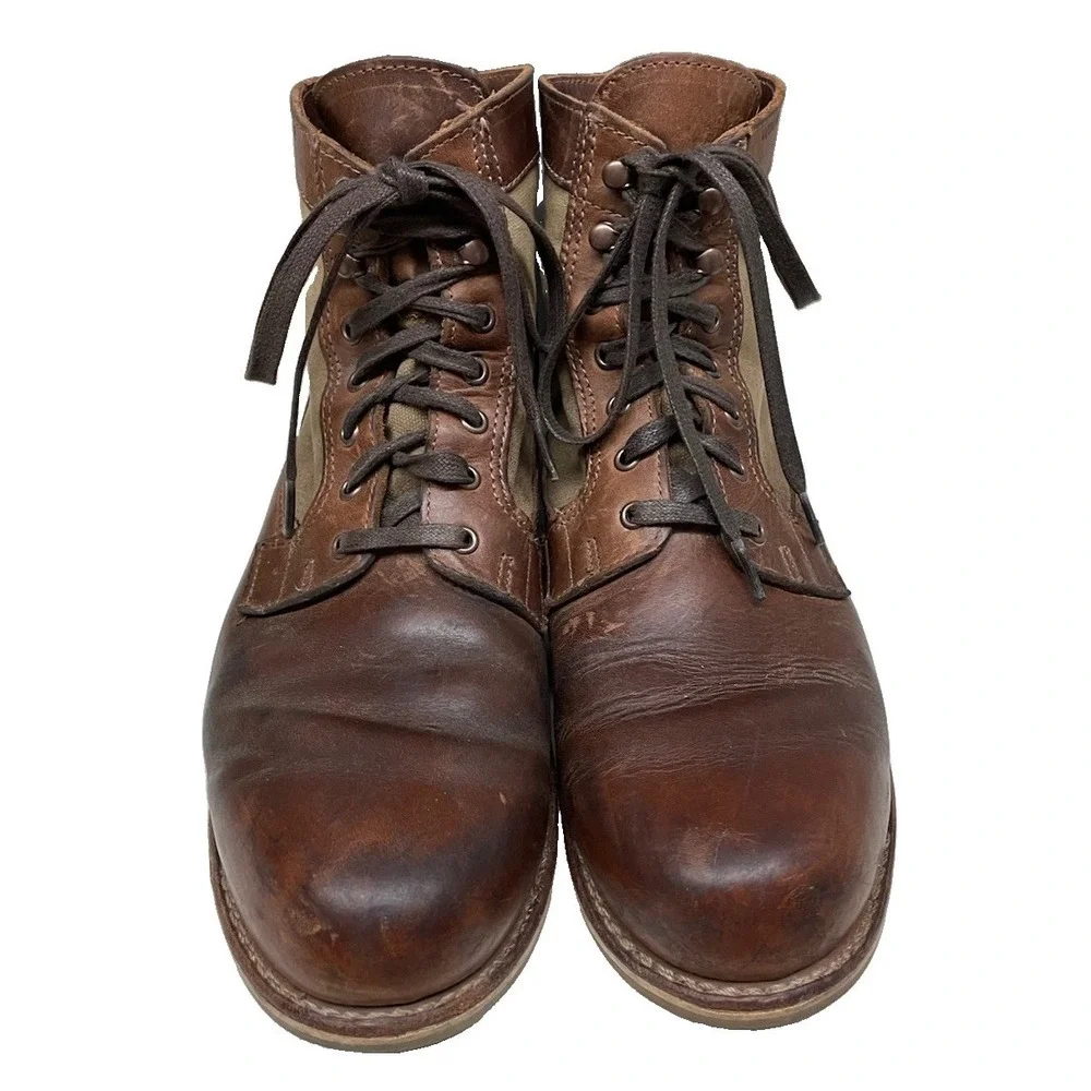 Vintage Wolverine 1000 Mile Boots 541039, Men's US 10 D Leather and Canvas USA